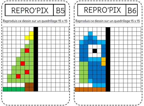 La symétrie par le Pixel Art L ecole de crevette Ce Coloriage pixel art Ce ce