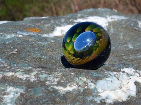 Mib Lampwork Implosion Marble With Air Entrapment And Evil Eye Etsy Marble Glass Marbles