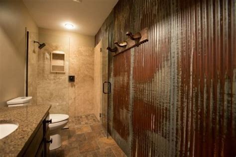 Rustic Tin Wall Panels In 2020 Rustic Bathroom Remodel Rustic