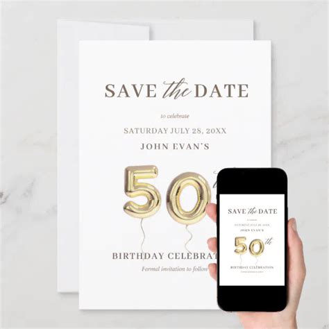 50th Birthday Save The Date Card Zazzle