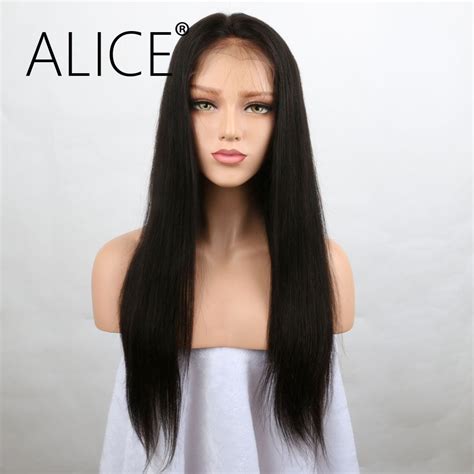 Alice 130 Density Silky Straight Lace Front Human Hair Wigs Brazilian