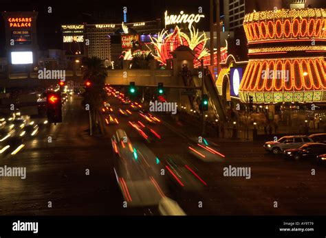 Las Vegas Strip At Night Stock Photo Alamy