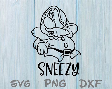 Sneezy Dwarf Svg Dxf Png Snow White Svg Disney Cricut Etsy