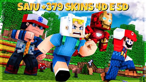 Saiu Skin Pack Com Mais De 379 Skins 4d E 5d No Mcpe Minecraft Pocket