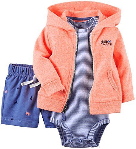 Carters Baby Boys 3 Piece Cardigan Set 121g414 Body Suit With Shorts
