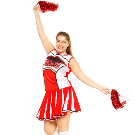 Glee Club Style Cheerios Cheer Girl Costume Adult Cheerleader System