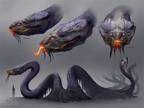 Artstation The Serpent Sally Gottschalk Monster Concept Art Mythical Creatures Mythical