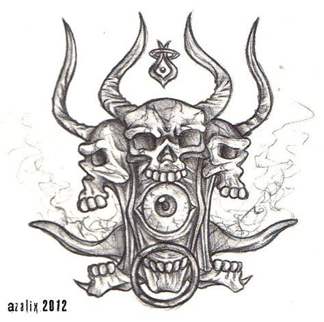 Evil Faces Tattoo Outlines Three Faces Of Evil By Azalix Face Drawing
