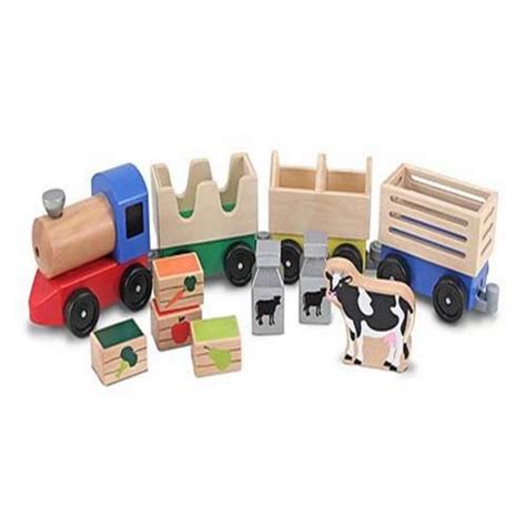 Melissa And Doug Wooden Farm Train Set Ages 3 To 5 11 Pieces Mardel