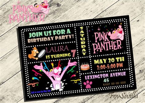 Pink Panther Invitation Download Invitations Pink Panther Pink