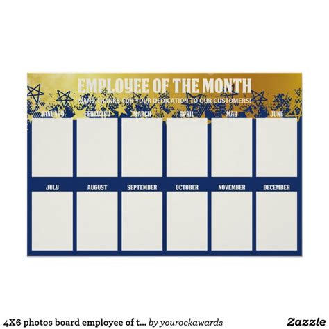 Stars Employee Of The Month Display For 4x6 Photos Poster Zazzle
