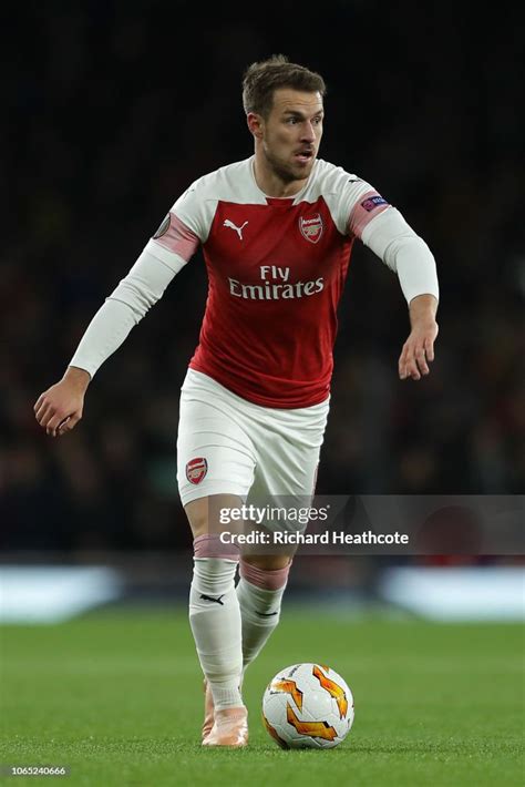 Aaron Ramsey Of Arsenal In Action During The Uefa Europa League Group