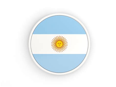 Round Icon With White Frame Illustration Of Flag Of Argentina