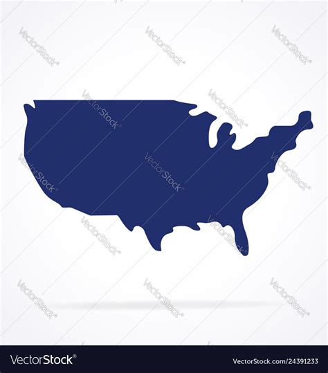 Simplified Usa America Map Shape Royalty Free Vector Image