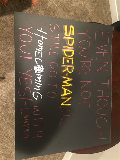 Spiderman Homecoming Promposal Promposal Cute Homecoming Proposals