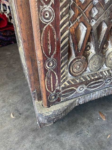 Vintage Hand Carved Touareg African Cabinet Moroccan Armoire Etsy