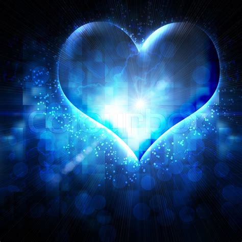 abstract heart   blue background stock photo colourbox