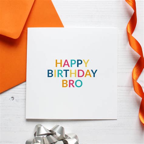 Happy Birthday Bro Birthday Card By Purple Tree Designs