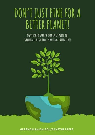Green Illustration Environmental Protection Poster Templates By Canva