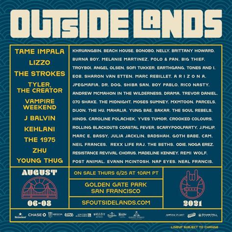Outside Lands Looks To 2021 With Fresh Lineup Edm Identity