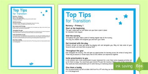 Transition Nursery To Primary 1 Top Tips Teacher Made