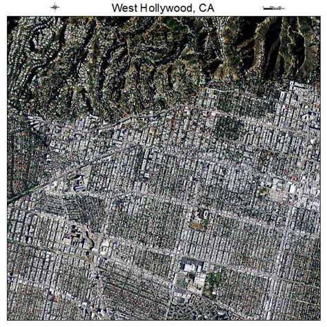 Aerial Photography Map Of West Hollywood Ca California