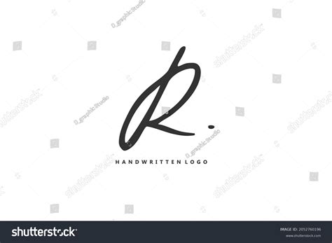 R Logo Initial Handwriting Handwritten Identity Stock Vector Royalty