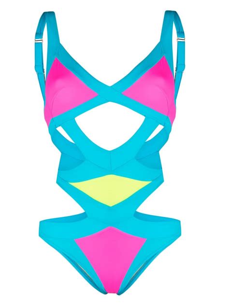Agent Provocateur Mazzy Cut Out Swimsuit In Blue Modesens