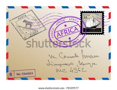 Air Mail Envelope Stamps Letters Vector Stock Vector Royalty Free