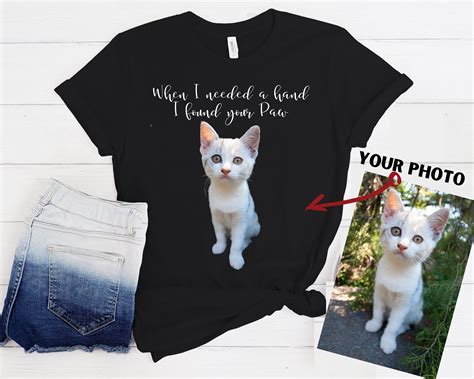 Cat Quotes Photo Unisex Tee Customizable Cat T Shirt Custom Etsy