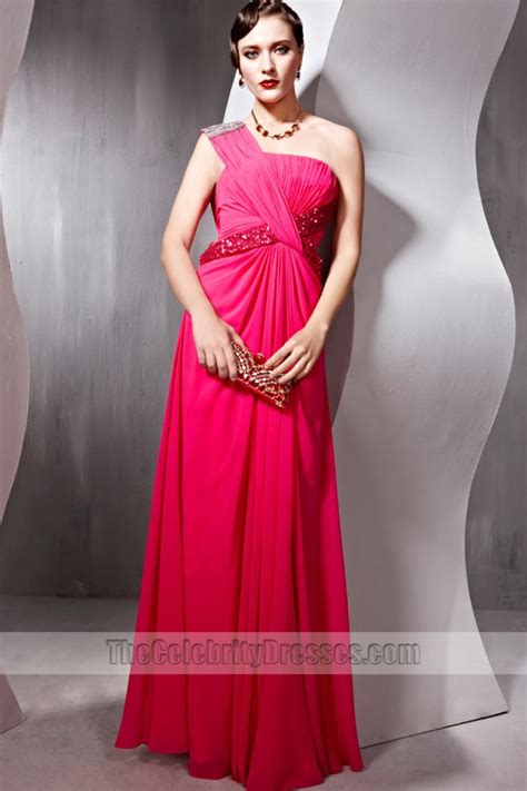 Sheathcolumn Fuchsia One Shoulder Formal Dress Prom Evening Gown