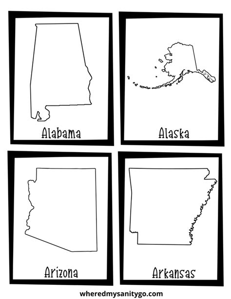 50 States Flashcards Free Printable For Learning The Us Map