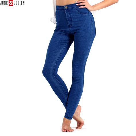 New Women Skinny Jeans Woman Feminino Denim Blue Jean Pants High Waist Elastic Snowflake Stretch