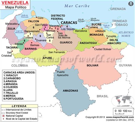 Mapa Politico De Venezuela Estados De Venezuela