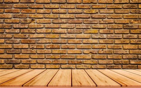 Brick Wall With Wooden Floor Background Texture — Stock Photo © 2nix