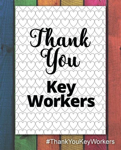 Thank You Key Workers Free Downloadable Colouring In Poster Art Thank