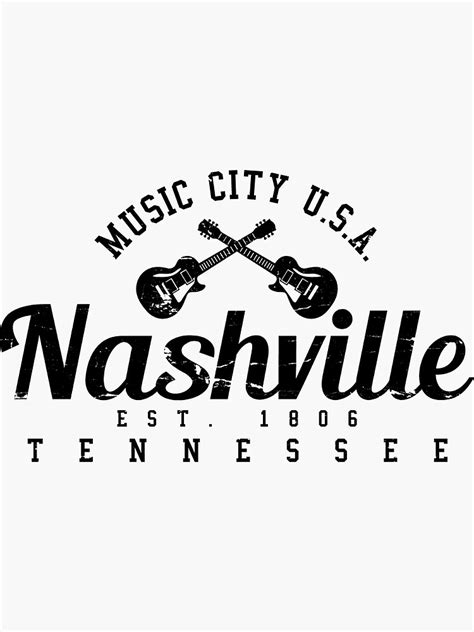 Nashville Tennessee Country Music City T Sticker For Sale By