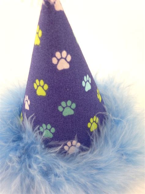 Dog Birthday Hat Paw Print Birthday Hat Blue And By Sewdoggystyle