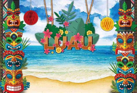 X Ft Luau Backdrop Hawaii Aloha Party Photography Background For Tropical Summer Beach Seaside
