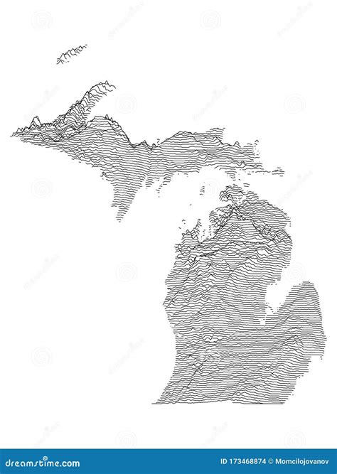 Michigan Relief Map Stock Vector Illustration Of Kansas 173468874