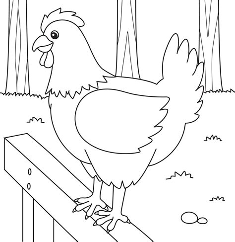 página para colorear de pollo para niños 5073704 Vector en Vecteezy
