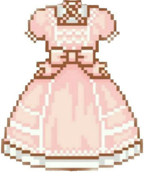 An Old Fashioned Pink Dress Is Shown In Pixel Art