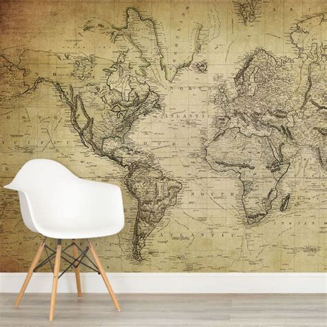 Black And White Detailed Map Wallpaper Mural Hovia Uk Map Murals