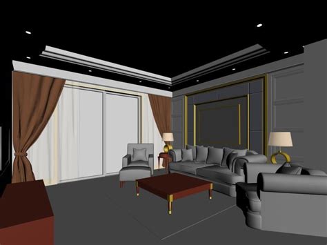 3d Max Models Free Download Interior Living Room Apartment Livingroom