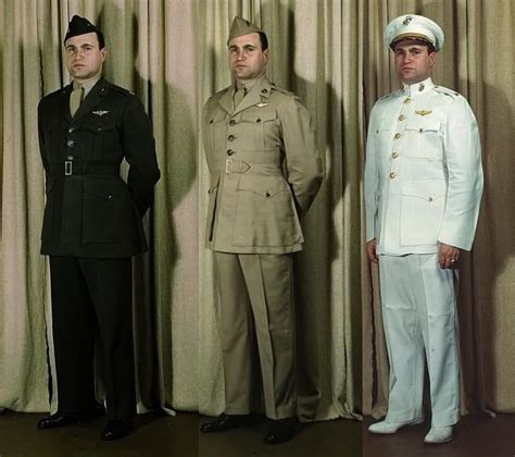 Marine Corps 1942 Showing The Green Winter And Khaki Summer Service