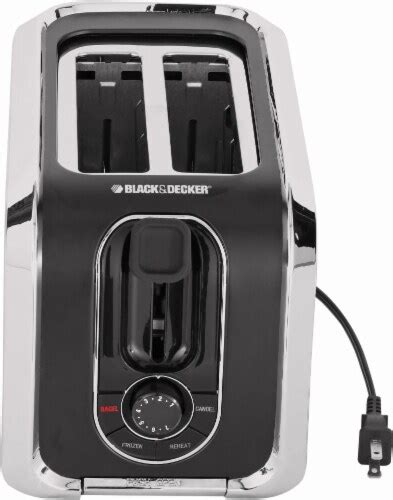 Black Decker 2 Slice Toaster With Retractable Cord Blacksilver 1