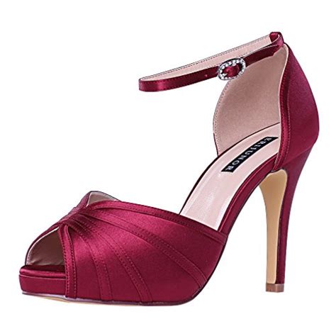 Buy Erijunor Womens High Heel Sandals Ankle Strap Satin Evening Party Prom Wedding Shoes Online