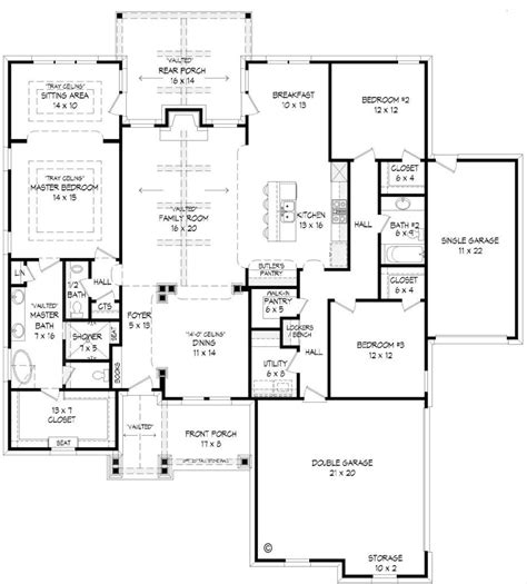 Craftsman Style House Plan 3 Beds 25 Baths 2300 Sqft Plan 932 4