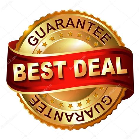 Best Deal Guarantee Golden Label With Ribbon Stock Vector Image By