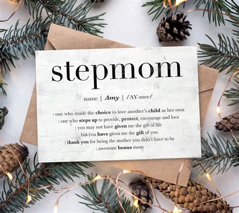 Mothers Day Card For Stepmom Stepmother Birthday Card Custom Etsy